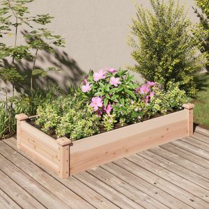 Plantenbak verhoogd met voering 120x60x25 cm massief vurenhout