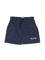 Moschino Kids short en coton à logo imprimé - Bleu