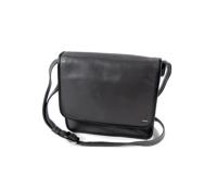 Leren overslag tas  schoudertas Grijs Zwart