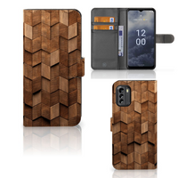 Book Style Case voor Nokia G60 Wooden Cubes - thumbnail