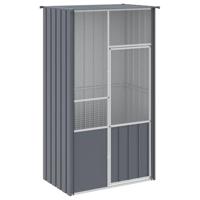 vidaXL Vogelkooi 115x78x200 cm gegalvaniseerd staal antracietkleur, vogelhuisje, vogelvolière, papegaaienkooi, volière, parkietenkooi, grote vogelkooi