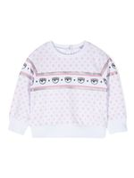 Chiara Ferragni Kids sweat Logomania à paillettes - Blanc