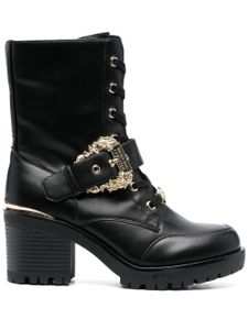 Versace Jeans Couture bottines en cuir à plaque logo 70 mm - Noir