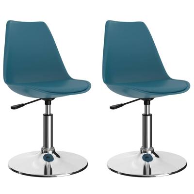 vidaXL Eetkamerstoelen 2 st draaibaar kunstleer turquoise