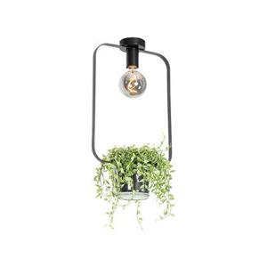 QAZQA Moderne plafondlamp zwart met glas rechthoekig - Roslini