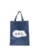 A.P.C. sac cabas en jean à logo imprimé - Bleu