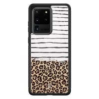 Samsung Galaxy S20 Ultra glazen hardcase - Leopard lines