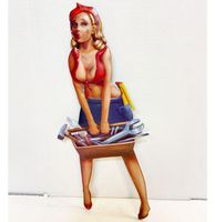 Pin Up With Garage Tools Metaal Bord 14 x 40 cm - thumbnail