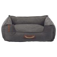 TRIXIE Hondenbed BE Nordic Föhr 80x60 cm in donkergrijs – vierkante hondenmand voor kleine en grote honden - gezellige hondenmand met praktische draaggreep - zacht en wasbaar - 37448