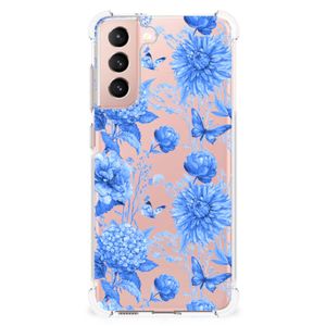 Case voor Samsung Galaxy S21 FE Flowers Blue