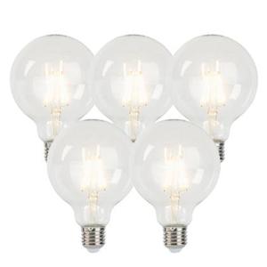 LUEDD Set van 5 E27 dimbare LED lampen G95 5W 470 lm 2700K