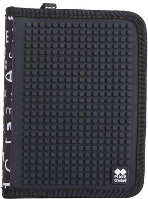 Pixie crew etui met siliconen zijkant en pixels zwart 19 cm Pixie crew etui met siliconen zijkant en pixels zwart 19 cm