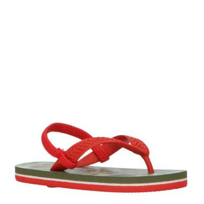 Levi's Kids South Beach Mini teenslippers met camouflageprint rood/groen Levi's Kids South Beach Mini teenslippers met camouflageprint rood/groen