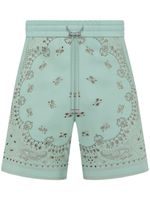 AMIRI short en cuir à imprimé bandana - Vert