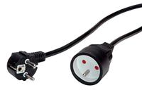 VALUE verlengkabel met aardingscontact, 230VAC, UTE uitvoering, zwart, 3 m