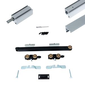 Xperta set 6m rail - alu - wand z. vloerpl. - Dubbele deur - Dubbele softclose - opbouw