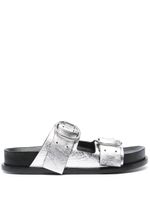 Jil Sander sandales en cuir à double brides - Argent