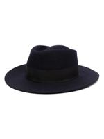 Borsalino chapeau en laine à étiquette logo - Bleu