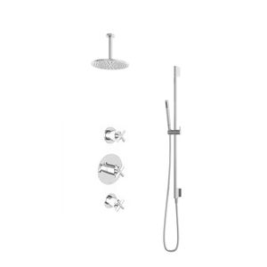 Hotbath Get Together IBS3CR inbouwdouche met 15cm plafondbuis en glijstang chroom