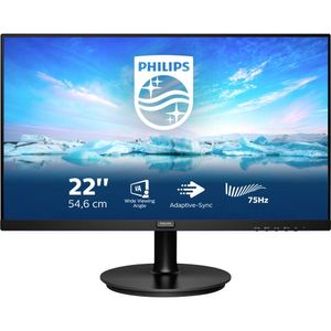 Philips V-Line 222V8LA/00 LCD-monitor Energielabel E (A - G) 54.6 cm (21.5 inch) 1920 x 1080 Pixel 16:9 4 ms VGA, DisplayPort, HDMI, Hoofdtelefoonaansluiting,