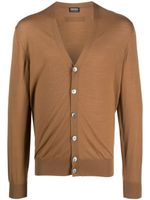 Zegna V-neck wool cardigan - Marron