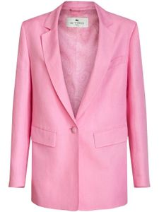 ETRO blazer en soie mélangée à boutonnière - Rose