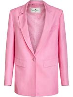 ETRO blazer en soie mélangée à boutonnière - Rose