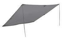 High Peak Zonnezeil Tarp 2, 400 x 400 cm, zonwering, weerbescherming, tarp, universeel campingzeil, licht, variabele opbouwmogelijkheden met 2 opstelstangen, 200 cm