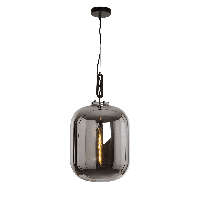 Hanglamp Larino Modern 35 cm 1 Lichts Zwart Met Fume Glas
