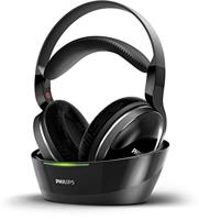 Philips Kabelloser TV Kopfhörer Over Ear SHD8850/12 Wireless HiFi Kopfhörer (Exzellenter Sound, Hi-Res Audio, 30 m Reichweite, Dockingstation, Velours-Ohrpolster) Schwarz
