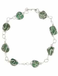 Edelsteen Armband Groene Aventurijn in Metaal Gevlochten