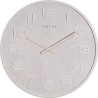 NeXtime NE-3095WI Wandklok Dia. 53 X 3 Cm, Hout, Wit, &apos;Wood Wood Big&apos;