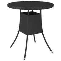 Tuintafel rond 70x70x73 cm poly rattan zwart - thumbnail