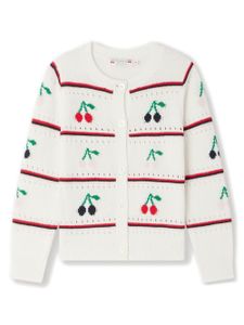 Bonpoint cardigan Armel en maille intarsia - Blanc