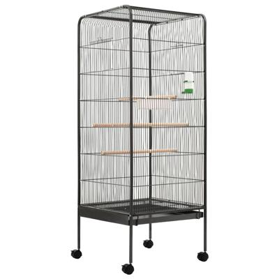 vidaXL Vogelkooi 54x54x146 cm staal grijs vidaXL Vogelkooi 54x54x146 cm staal grijs