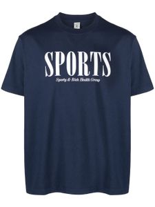 Sporty & Rich t-shirt en coton à texte imprimé - Bleu