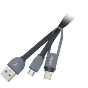 Akasa AK-CBUB35-10BK USB-kabel 1 m USB 2.0 USB A USB C/Micro-USB B Zwart