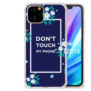 Apple iPhone 11 Pro Anti Shock Case Flowers Blue DTMP