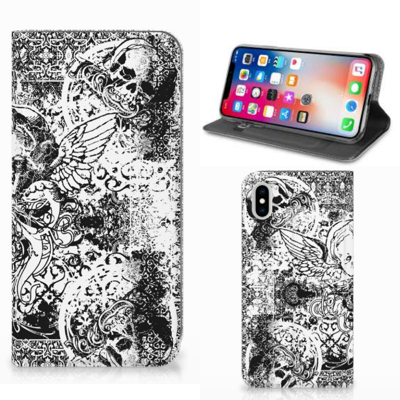Mobiel BookCase Apple iPhone Xs Max Skulls Angel Mobiel BookCase Apple iPhone Xs Max Skulls Angel