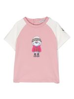 Moncler Enfant cartoon-print raglan-sleeve T-shirt - Rose