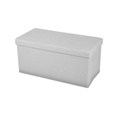 Gebor - Opvouwbare Opbergbank - Opvouwbare Hocker - Stof - 37.5x76x37.5cm – Licht Grijs – Opbergbank –