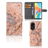 OPPO A98 5G Bookcase Marmer Oranje - thumbnail