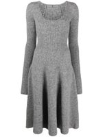 Ermanno Scervino robe mi-longue nervurée à coupe évasée - Gris