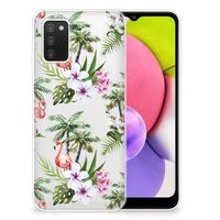 Samsung Galaxy A03S TPU Hoesje Flamingo Palms