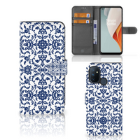 OnePlus Nord N100 Hoesje Flower Blue - thumbnail