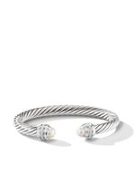 David Yurman bracelet en argent sterling Cable Classics serti de perles et de diamants - thumbnail