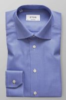 ETON Contemporary Fit Overhemd blauw/wit, Gestructureerd - thumbnail