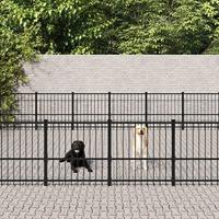 vidaXL Hondenkennel voor buiten 45,16 m² staal, kennel, hondenhuis, hondenren, hondenhok, hondenverblijf, puppyverblijf, kennels, hondenhokken