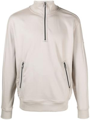 BOSS Sweater met logopatch - Beige