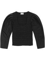 GANNI blouse crop en coton biologique - Noir - thumbnail